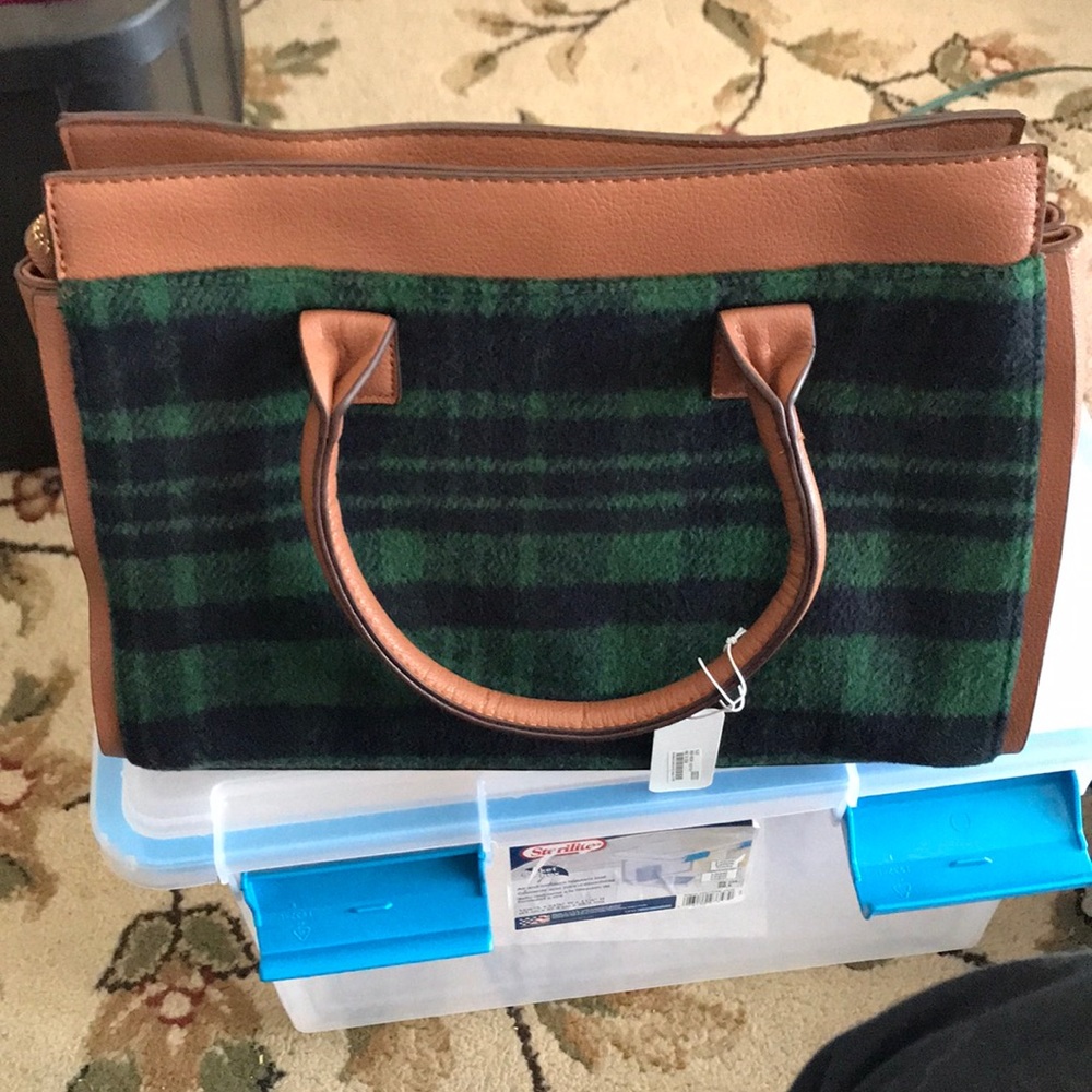 Green plaid purse from Charming Charlie’s